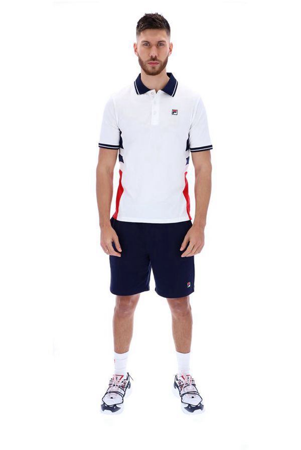 Fila Opal Cut & Sew Men's Polo Shirts - White,NZ 419-34952